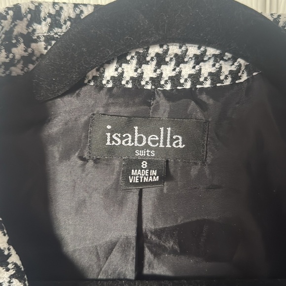 Isabella Black and White Houndstooth Blazer lightweight size 8 - Picture 2 of 4